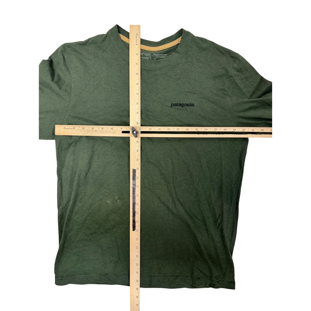 Patagonia Mens P-6 Logo Responsibili-Tee Long Sleeve Green Shirt Medium - Picture 3 of 6